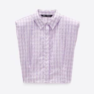 Zara Cropped Gingham Top✨